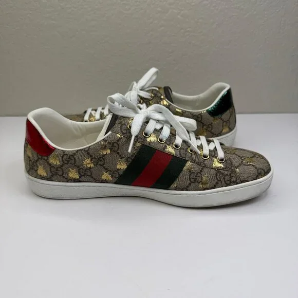 Mens Gucci Ace GG Supreme "Bees' Sneakers U.S. Size 8.5 - Picture 3 of 12